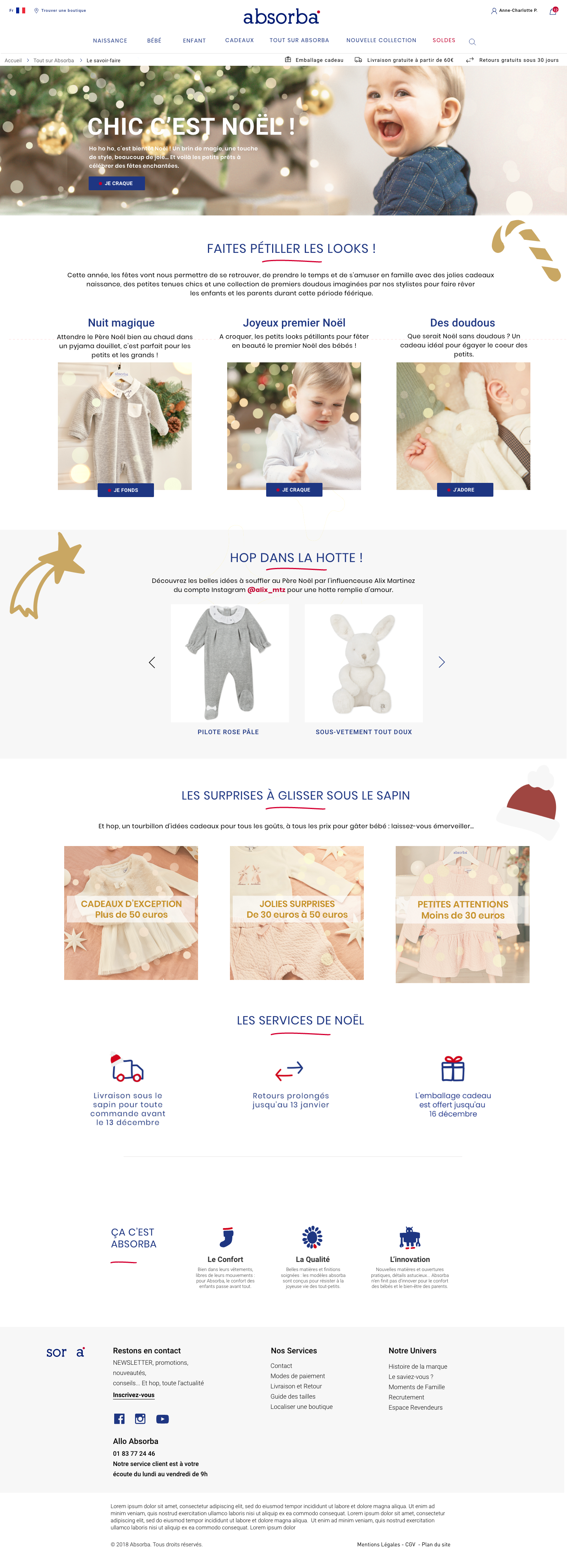 Page CMS Noel Chic Absorba