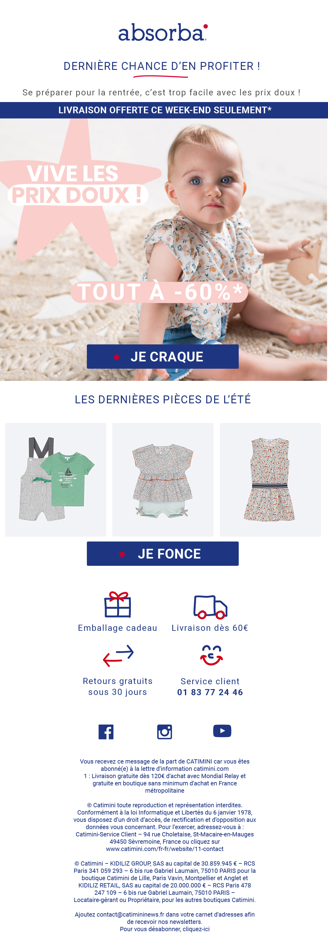 relance newsletter Prix Doux Absorba