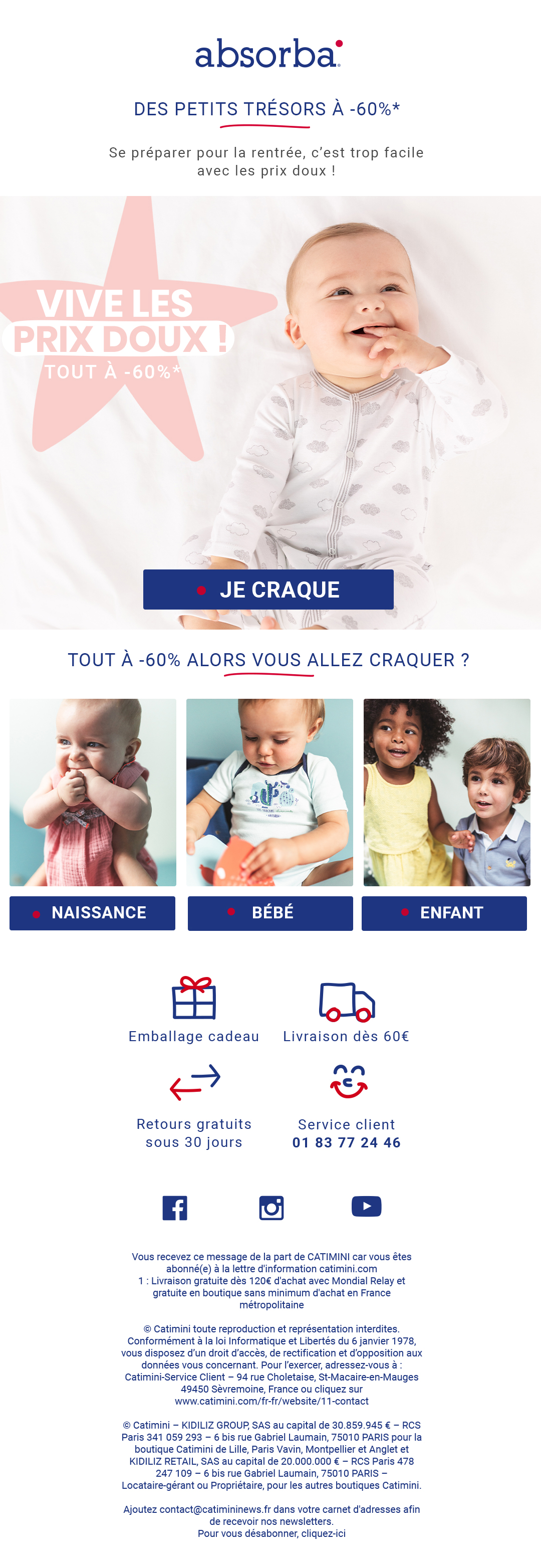newsletter Prix Doux Absorba