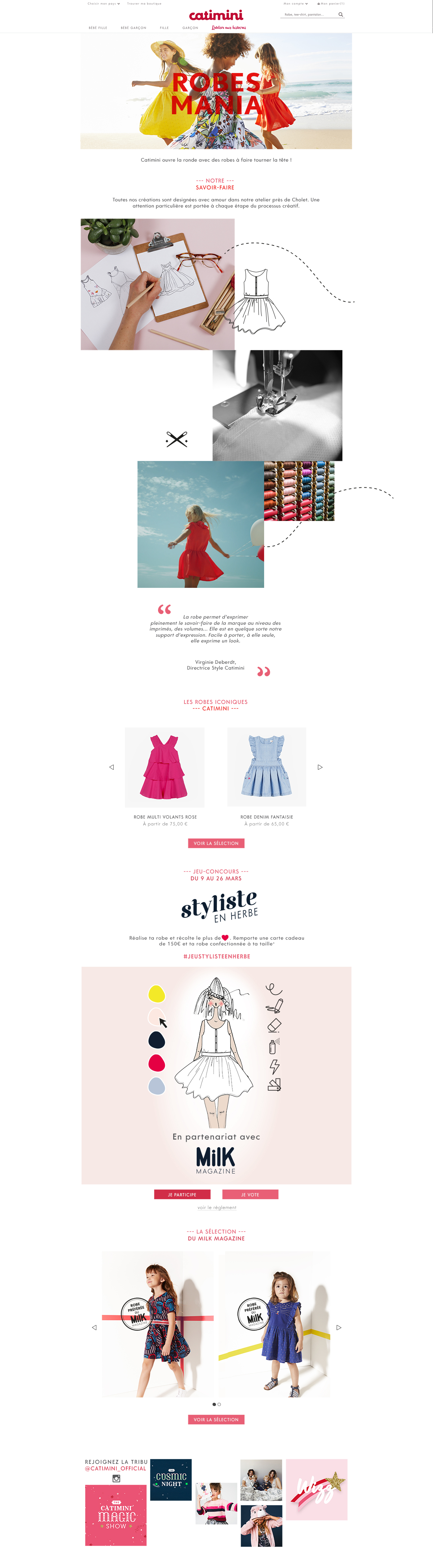 landing page Robe Mania Catimini